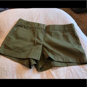 J Crew green chino shorts